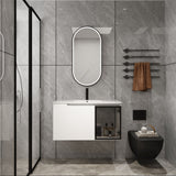Wall Mounted Bathroom Vanity With Sink, 2 Soft Close Doors, Cabinet & Half Door