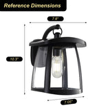 Waterproof Solar Wall Lanterns With 2 Solar Panels, 4 Lighting Modes, Outdoor Hanging Lights - Black