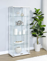 Delphinium 4-Shelf Glass Curio Display Cabinet, White