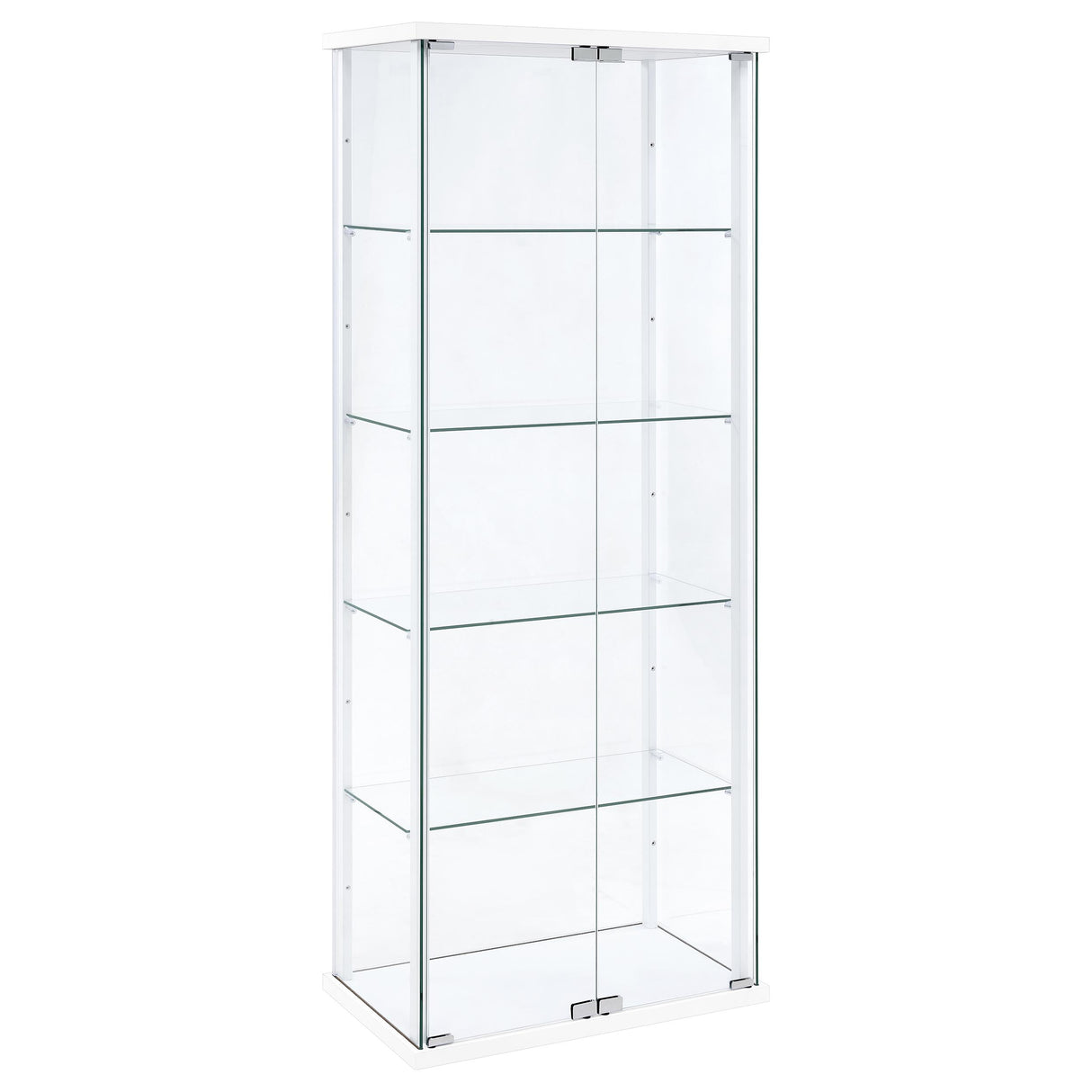 Delphinium 4-Shelf Glass Curio Display Cabinet, White