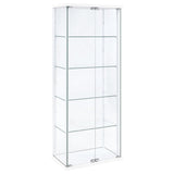 Delphinium 4-Shelf Glass Curio Display Cabinet, White