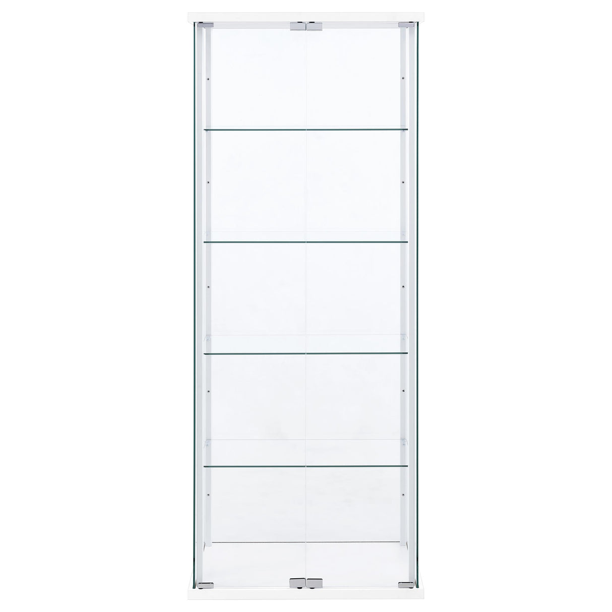 Delphinium 4-Shelf Glass Curio Display Cabinet, White