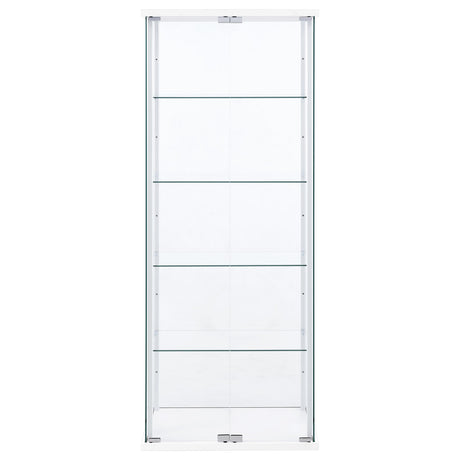 Delphinium 4-Shelf Glass Curio Display Cabinet, White