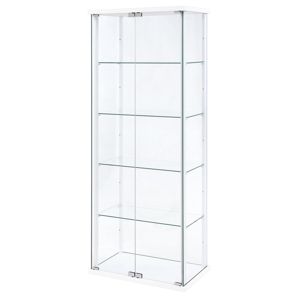 Delphinium 4-Shelf Glass Curio Display Cabinet, White
