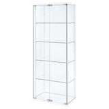 Delphinium 4-Shelf Glass Curio Display Cabinet, White