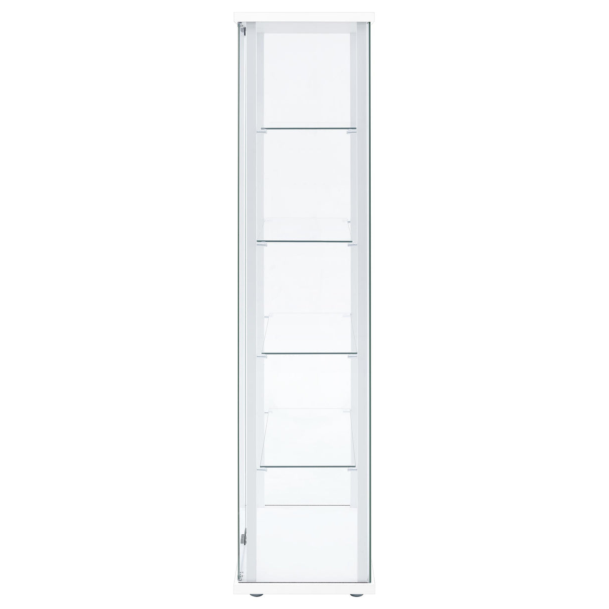 Delphinium 4-Shelf Glass Curio Display Cabinet, White