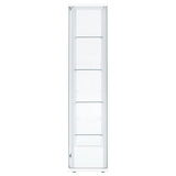 Delphinium 4-Shelf Glass Curio Display Cabinet, White