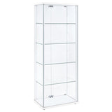 Delphinium 4-Shelf Glass Curio Display Cabinet, White