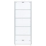 Delphinium 4-Shelf Glass Curio Display Cabinet, White