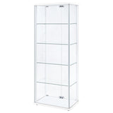 Delphinium 4-Shelf Glass Curio Display Cabinet, White