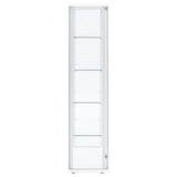Delphinium 4-Shelf Glass Curio Display Cabinet, White