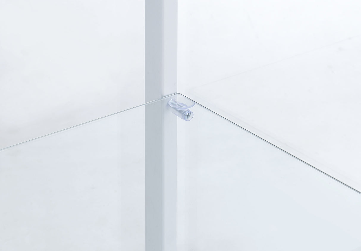 Delphinium 4-Shelf Glass Curio Display Cabinet, White