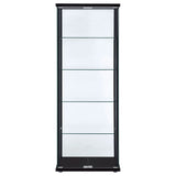 Delphinium 4-Shelf Glass Curio Display Cabinet in Black