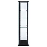Delphinium 4-Shelf Glass Curio Display Cabinet in Black