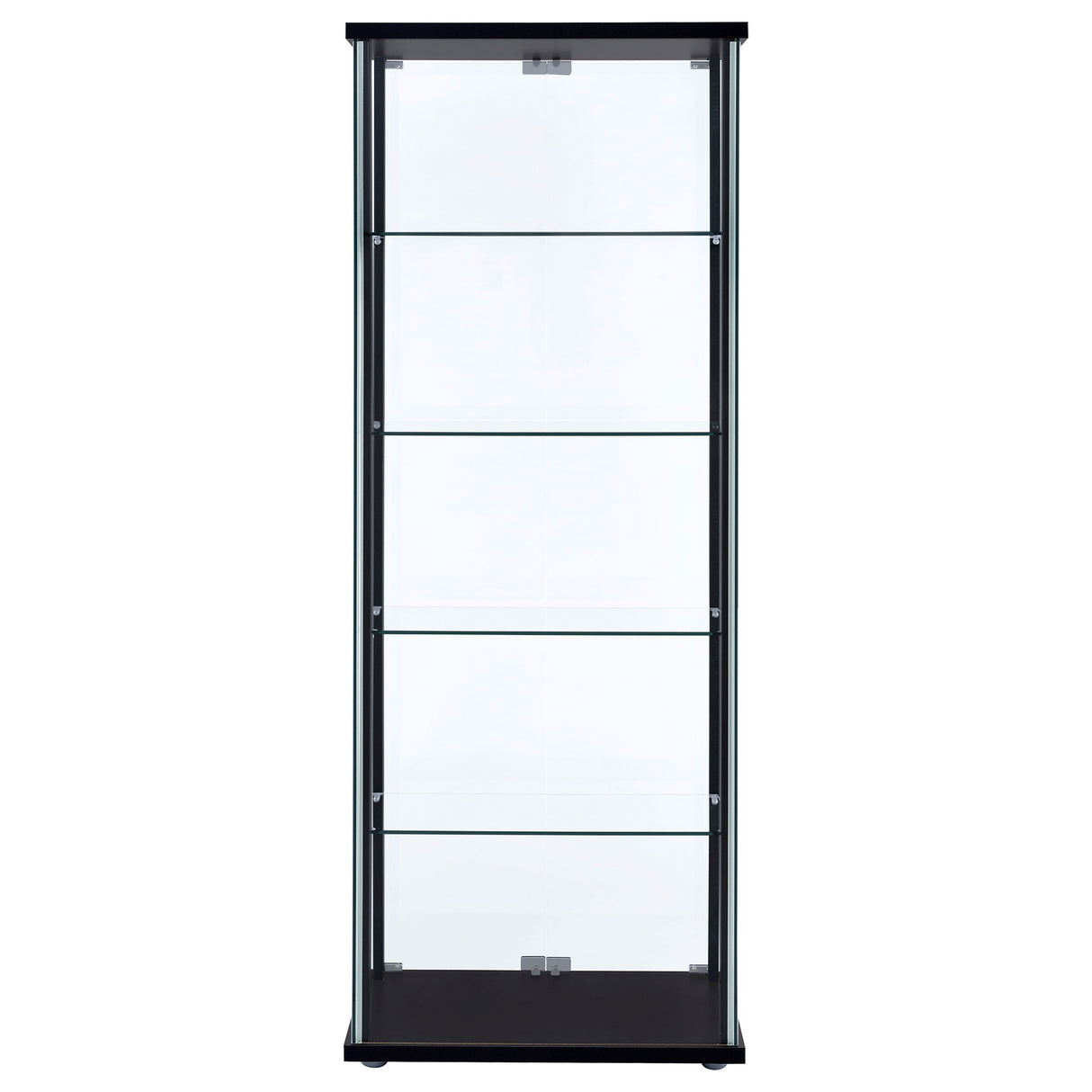 Delphinium 4-Shelf Glass Curio Display Cabinet in Black