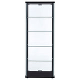 Delphinium 4-Shelf Glass Curio Display Cabinet in Black