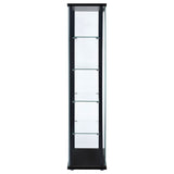 Delphinium 4-Shelf Glass Curio Display Cabinet in Black