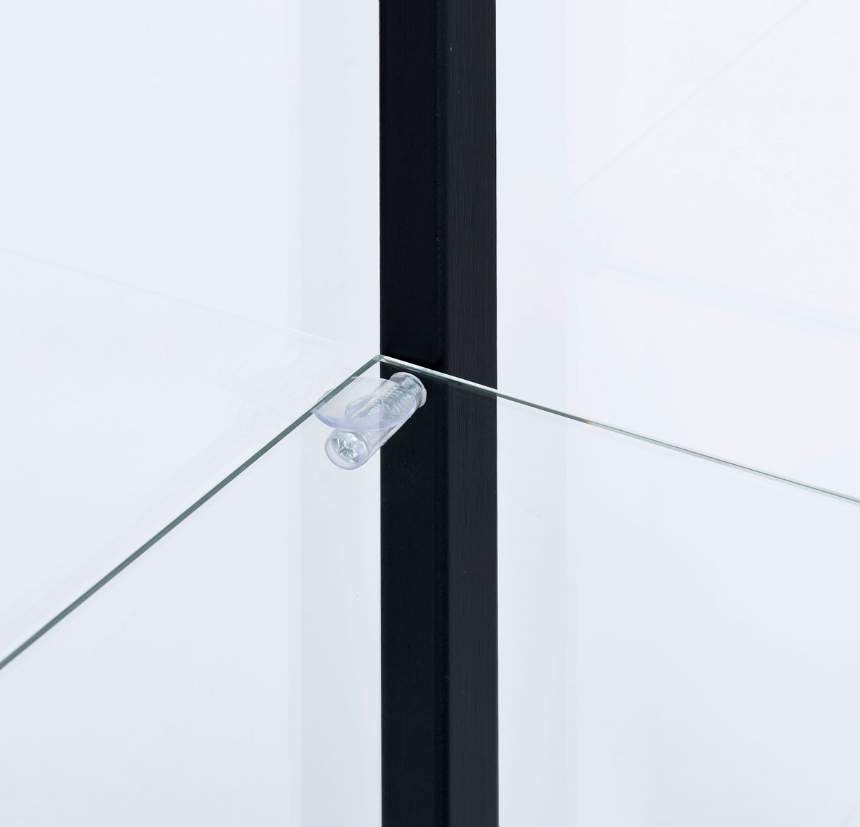 Delphinium 4-Shelf Glass Curio Display Cabinet in Black