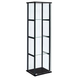 Cyclamen Black 4-Shelf Glass Curio Display Cabinet