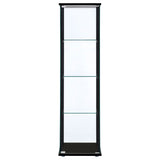 Cyclamen Black 4-Shelf Glass Curio Display Cabinet