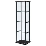 Cyclamen Black 4-Shelf Glass Curio Display Cabinet