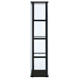 Cyclamen Black 4-Shelf Glass Curio Display Cabinet