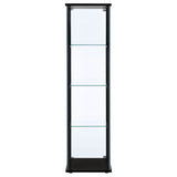 Cyclamen Black 4-Shelf Glass Curio Display Cabinet