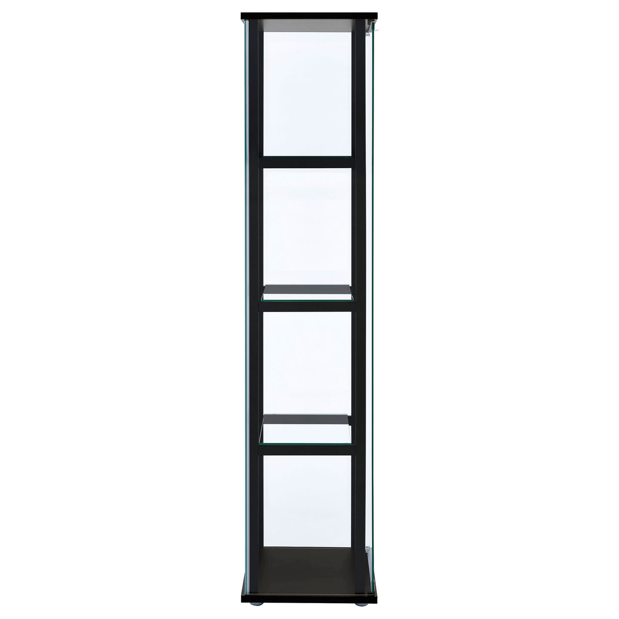 Cyclamen Black 4-Shelf Glass Curio Display Cabinet