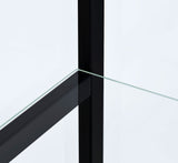 Cyclamen Black 4-Shelf Glass Curio Display Cabinet