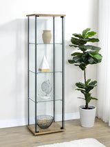 Bellatrix 3-Shelf Glass Curio Cabinet in Mango