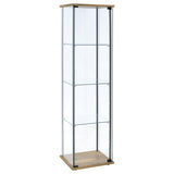 Bellatrix 3-Shelf Glass Curio Cabinet in Mango
