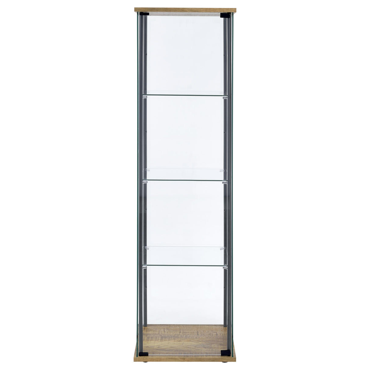 Bellatrix 3-Shelf Glass Curio Cabinet in Mango