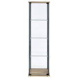 Bellatrix 3-Shelf Glass Curio Cabinet in Mango