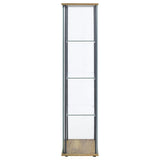Bellatrix 3-Shelf Glass Curio Cabinet in Mango