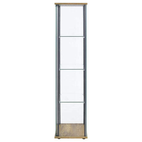 Bellatrix 3-Shelf Glass Curio Cabinet in Mango