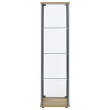 Bellatrix 3-Shelf Glass Curio Cabinet in Mango
