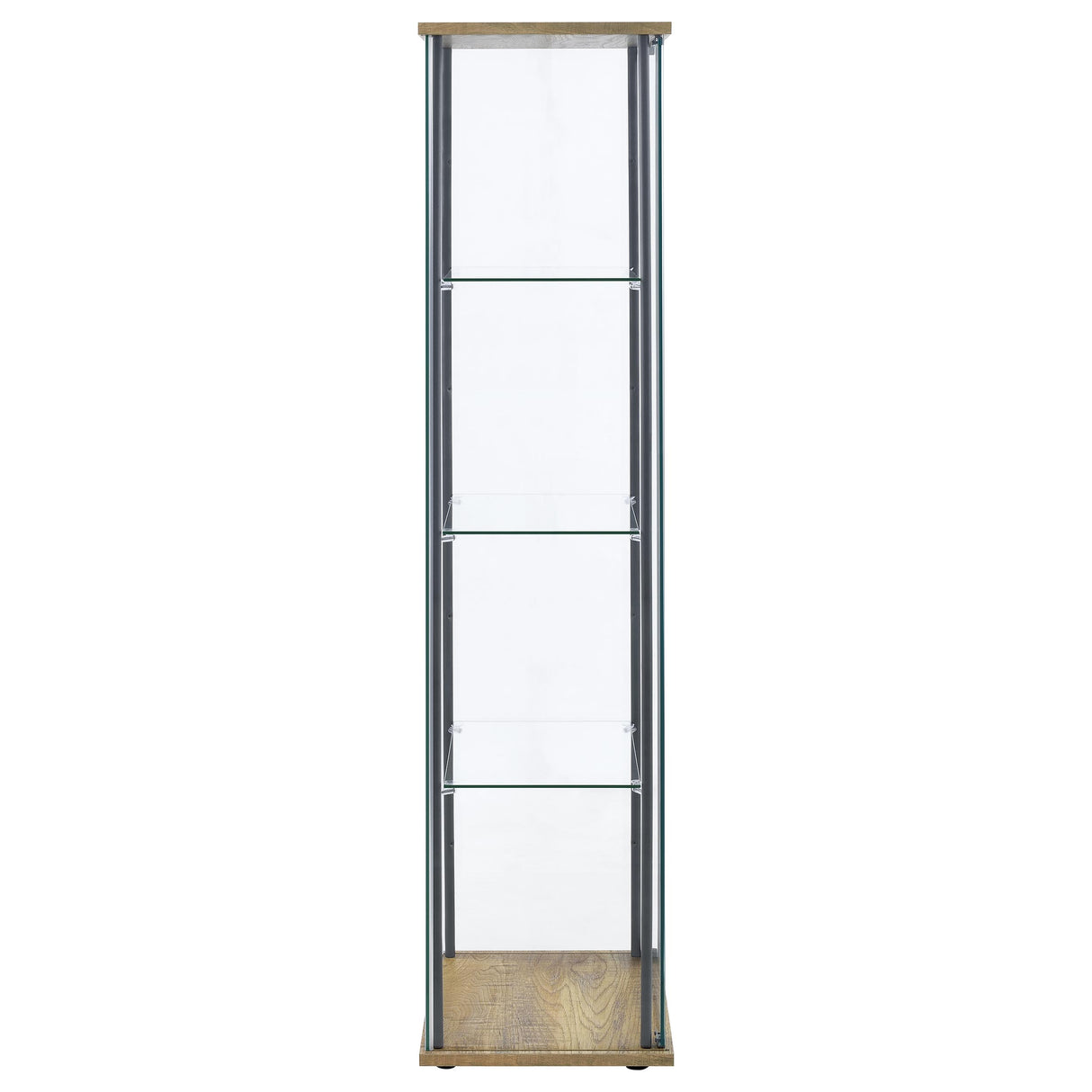 Bellatrix 3-Shelf Glass Curio Cabinet in Mango