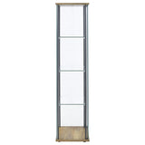 Bellatrix 3-Shelf Glass Curio Cabinet in Mango
