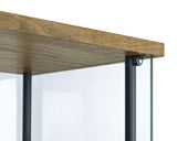 Bellatrix 3-Shelf Glass Curio Cabinet in Mango
