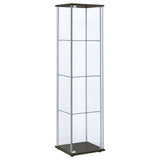 Bellatrix 3-Shelf Glass Curio Cabinet in Cappuccino