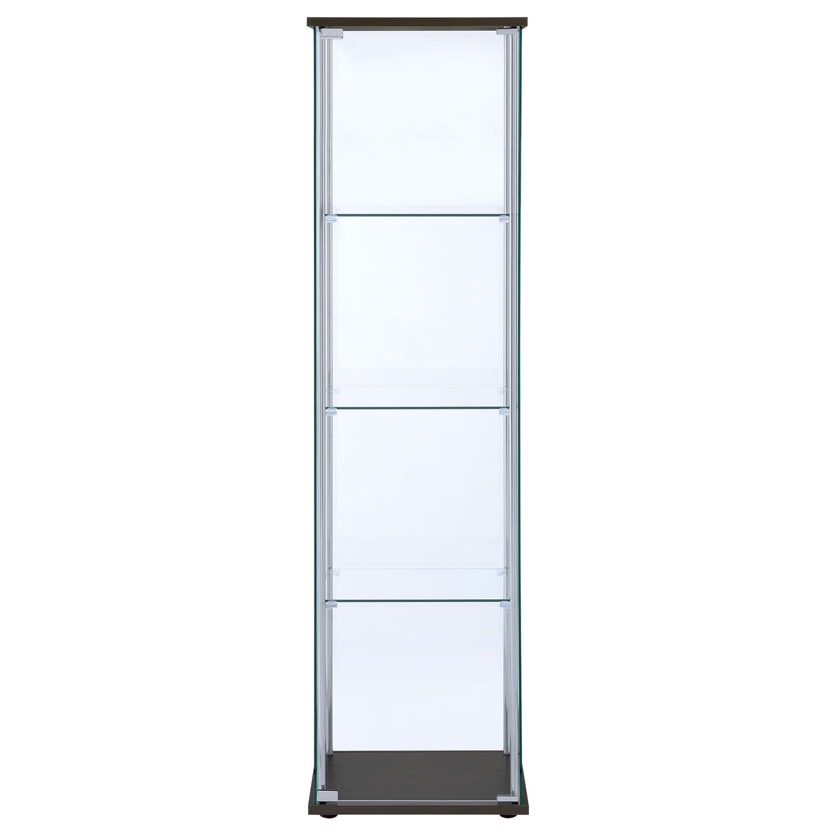 Bellatrix 3-Shelf Glass Curio Cabinet in Cappuccino
