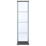 Bellatrix 3-Shelf Glass Curio Cabinet in Cappuccino
