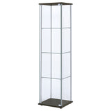 Bellatrix 3-Shelf Glass Curio Cabinet in Cappuccino