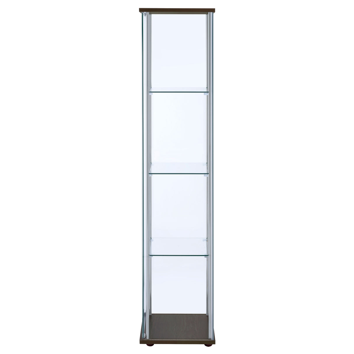 Bellatrix 3-Shelf Glass Curio Cabinet in Cappuccino