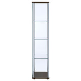 Bellatrix 3-Shelf Glass Curio Cabinet in Cappuccino