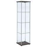 Bellatrix 3-Shelf Glass Curio Cabinet in Cappuccino