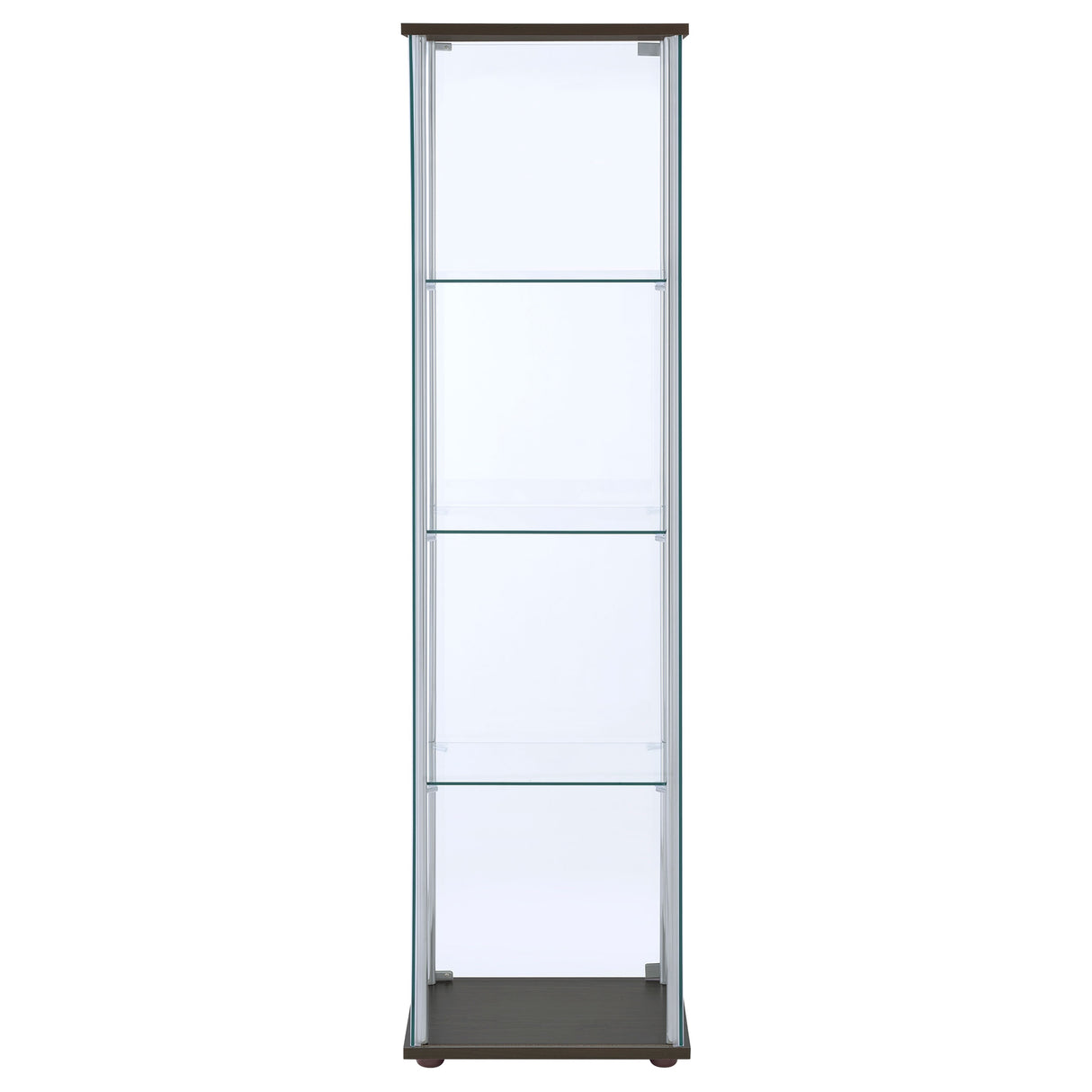Bellatrix 3-Shelf Glass Curio Cabinet in Cappuccino