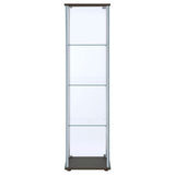 Bellatrix 3-Shelf Glass Curio Cabinet in Cappuccino