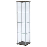 Bellatrix 3-Shelf Glass Curio Cabinet in Cappuccino