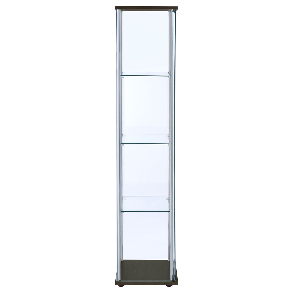 Bellatrix 3-Shelf Glass Curio Cabinet in Cappuccino